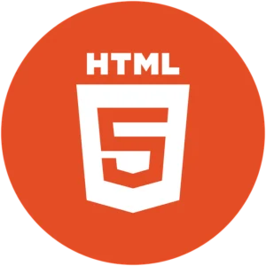 A logo of HTML5.