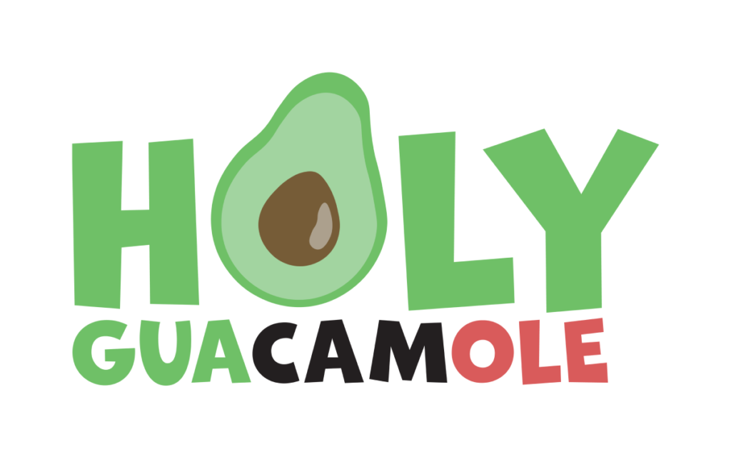 A logotype of Holy Guacamole against a white background.