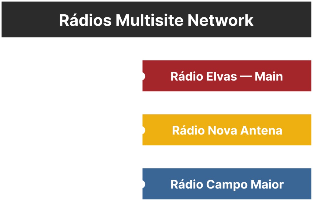 The network setup of the multisite.