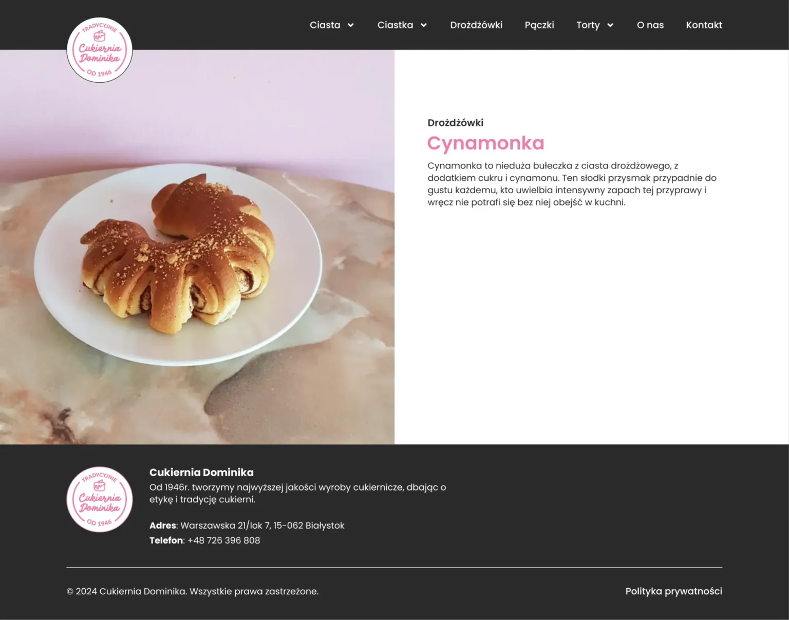 Single product page: Cynamonka.