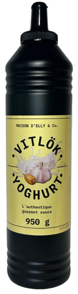 A bottle of SMBT's original sauce: yoghurt aioli.