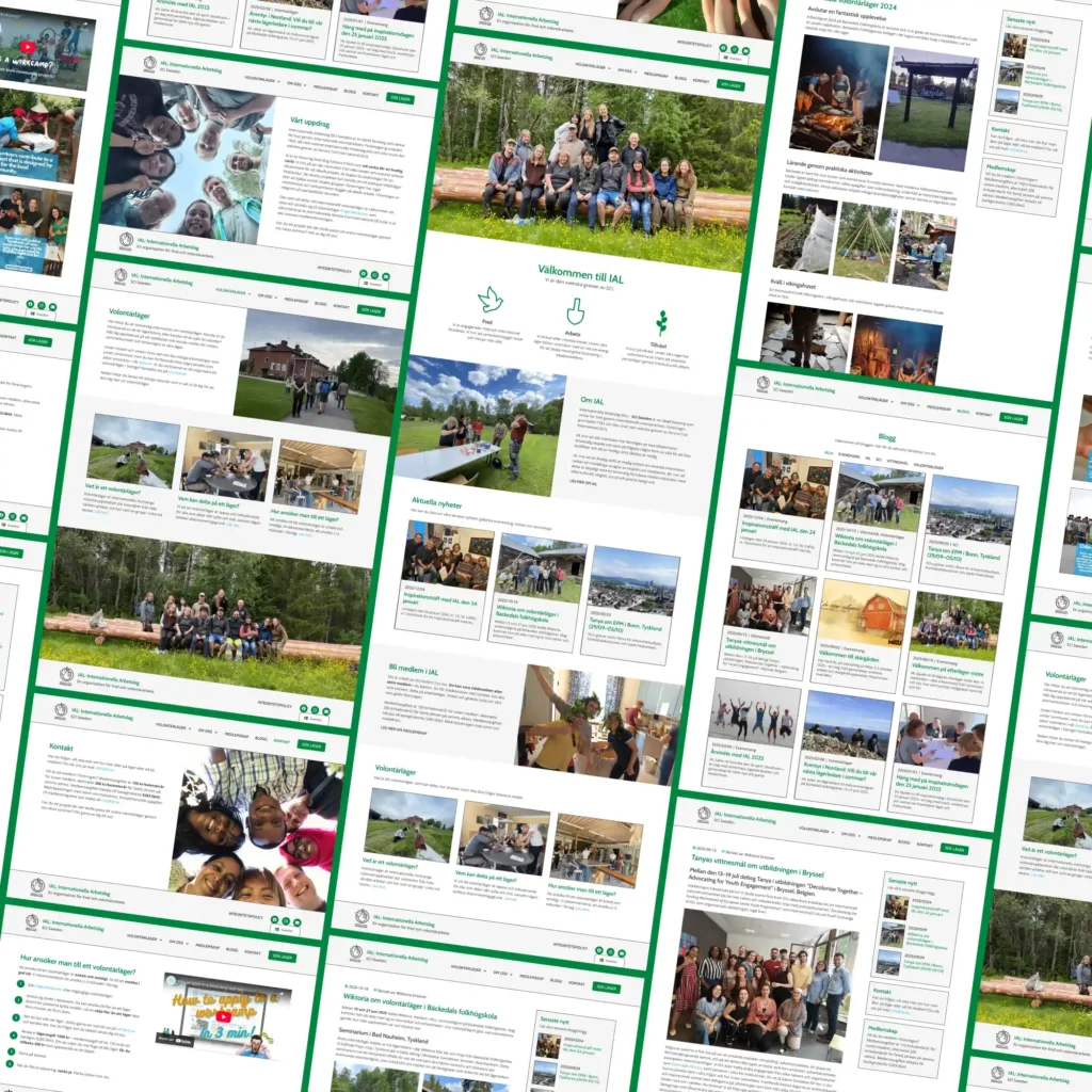 A collection of pages and graphics from IAL's website.