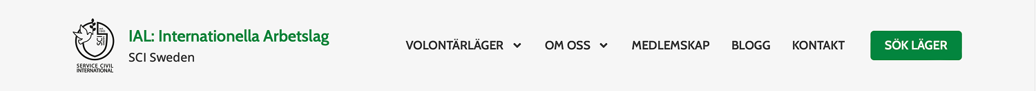 The navigation bar on the new website.