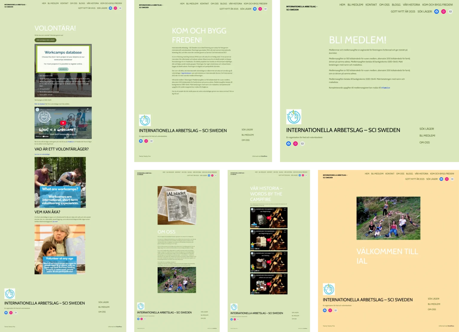 Sample pages from the former website of IAL.